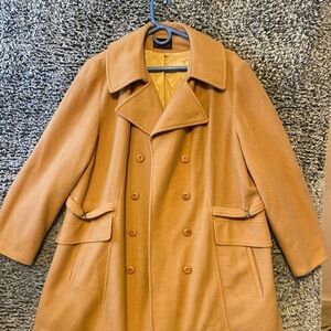 Vintage Continental Women’s Tan Wool Coat Union Made in USA Size 3X